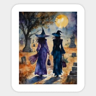 Best Witches on Their Favourite Stroll (through a graveyard) Sticker